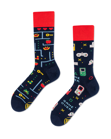 Many Mornings Zokni - Game Over Fun Socks for All Ages