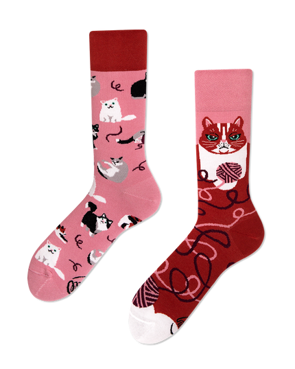 Many Mornings Zokni - Playful Cat Fun Socks Collection