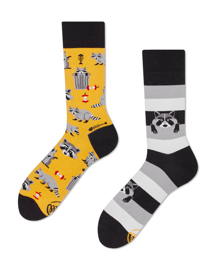 Many Mornings Zokni - Raccoon Bandit Fun Socks Collection