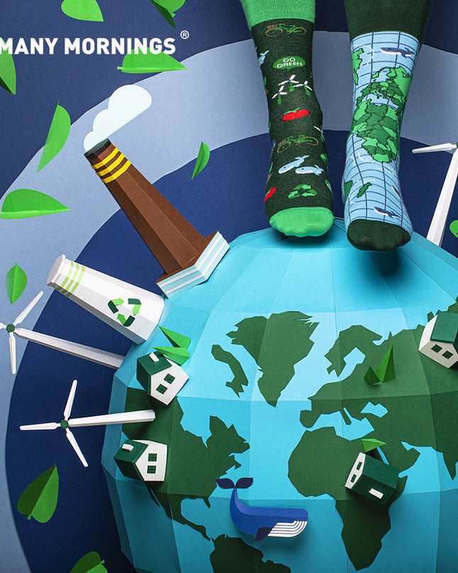Many Mornings Zokni - Save the Planet Fun Socks for All Ages