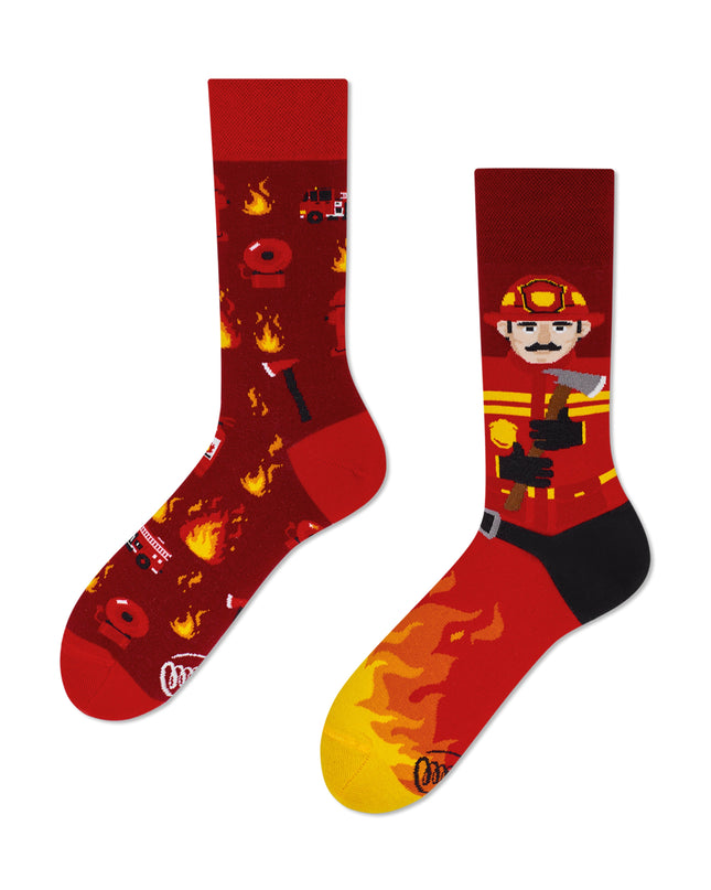 Many Mornings Zokni - The Fireman Fun Socks for Kids and Adults