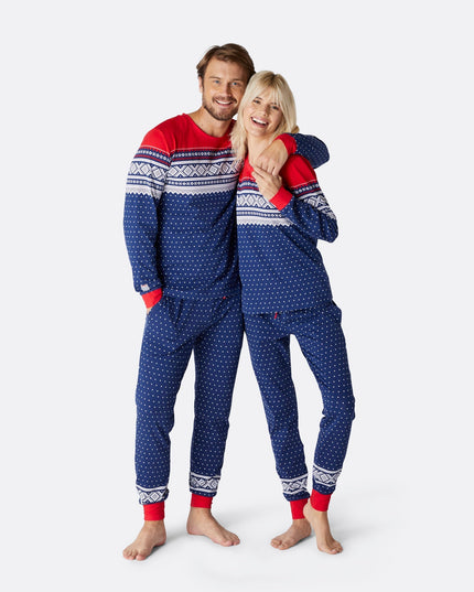 Marius Blå Pysj Dame - Women's Christmas Pajamas for Cozy Nights