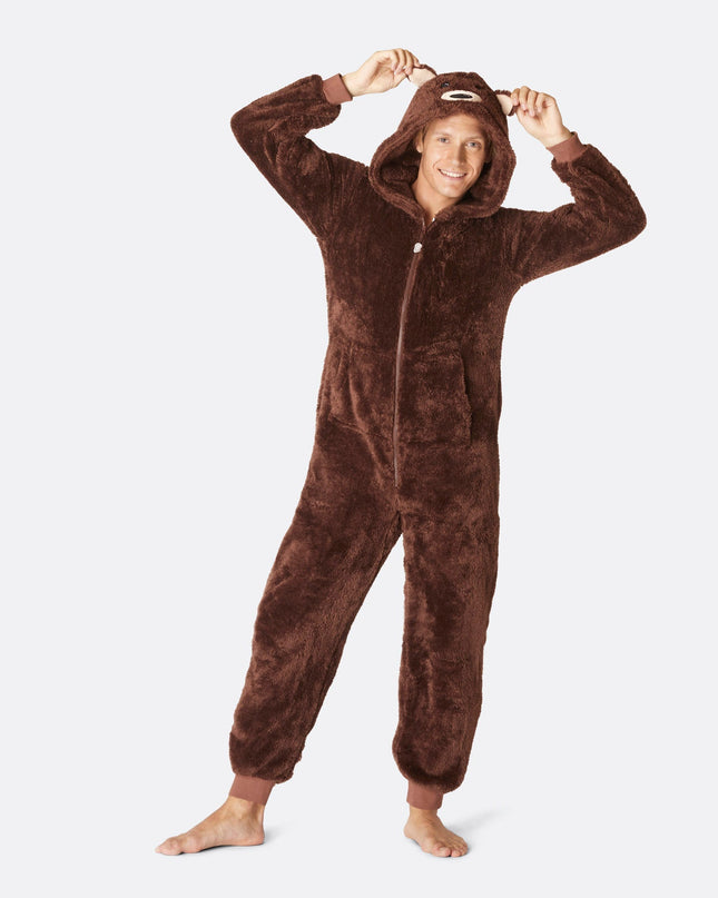 Men's Brown Teddy Bear Onesie
