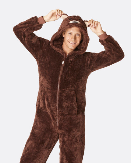 Men's Brown Teddy Bear Onesie