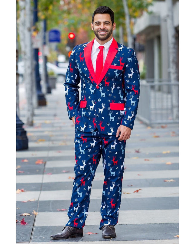 Men's Reindeer Gains Blazer w/ Tie
