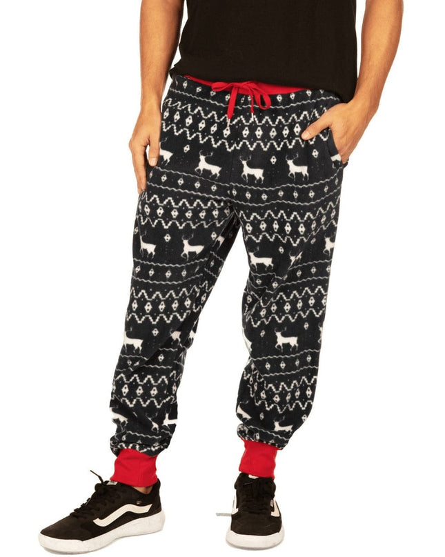 Men's Blue Reindeer Jogger Sweatpants