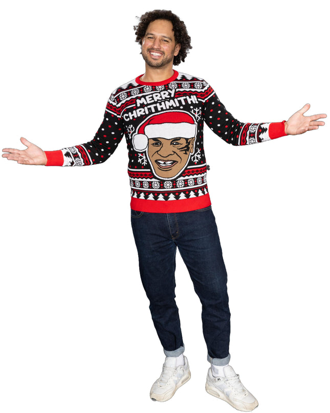 Merry Chrithmith Funny Boxer Long Sleeve Ugly Sweater