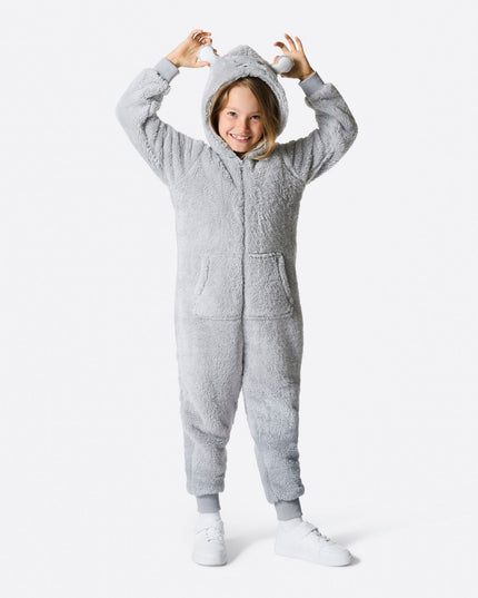 Kids' Grey Teddy Bear Onesie