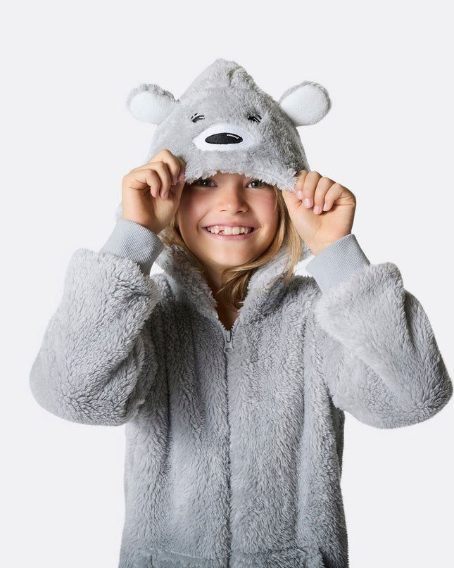 Kids' Grey Teddy Bear Onesie