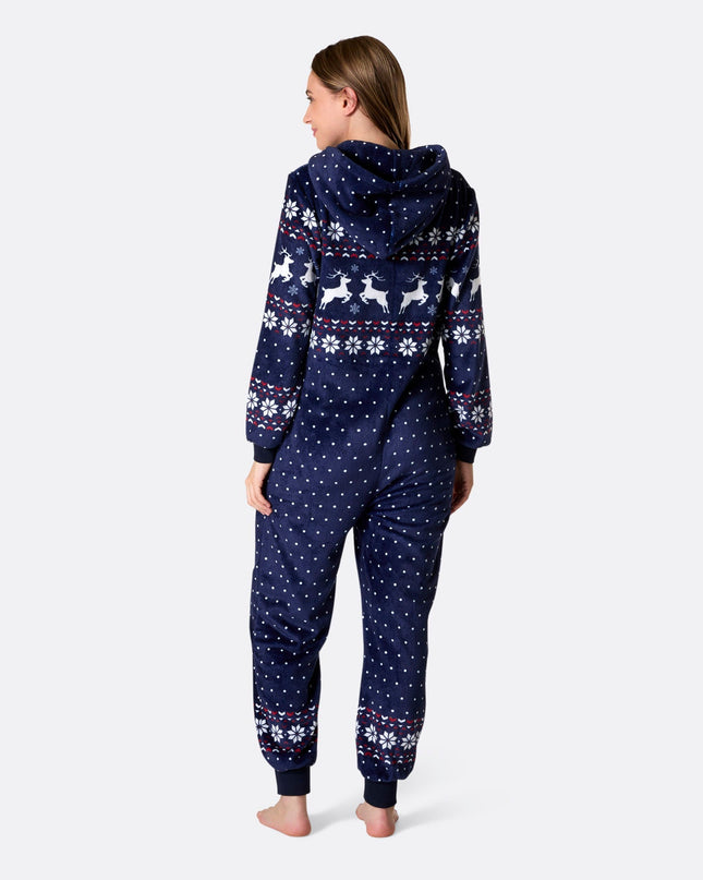 Women's Blue Christmas Onesie