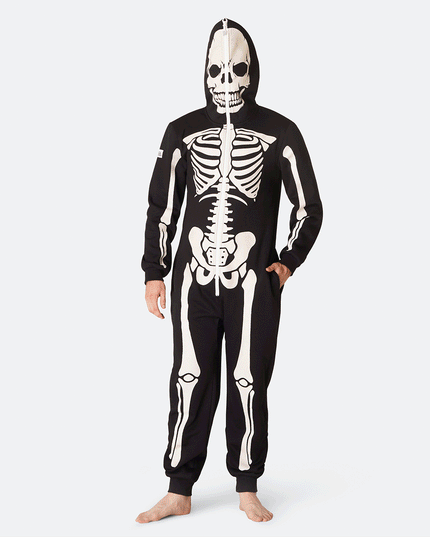 Mens Skeleton Halloween Onesie