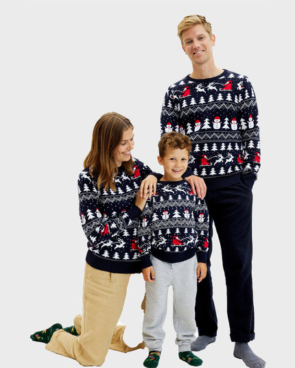 Stylish Navy Christmas Sweater for Kids