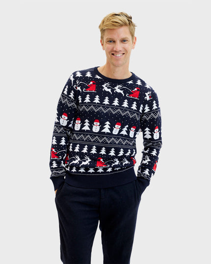 Stylish Navy Christmas Sweater for Men