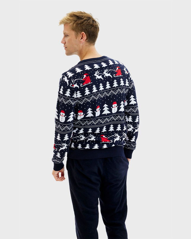 Stylish Navy Christmas Sweater for Men