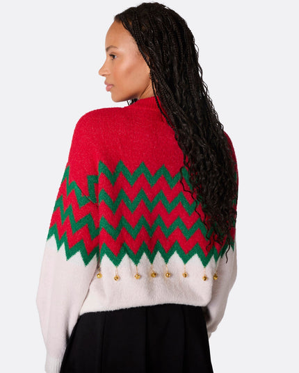 Women's Jingle Bells Oversized Christmas Sweater for Festivity