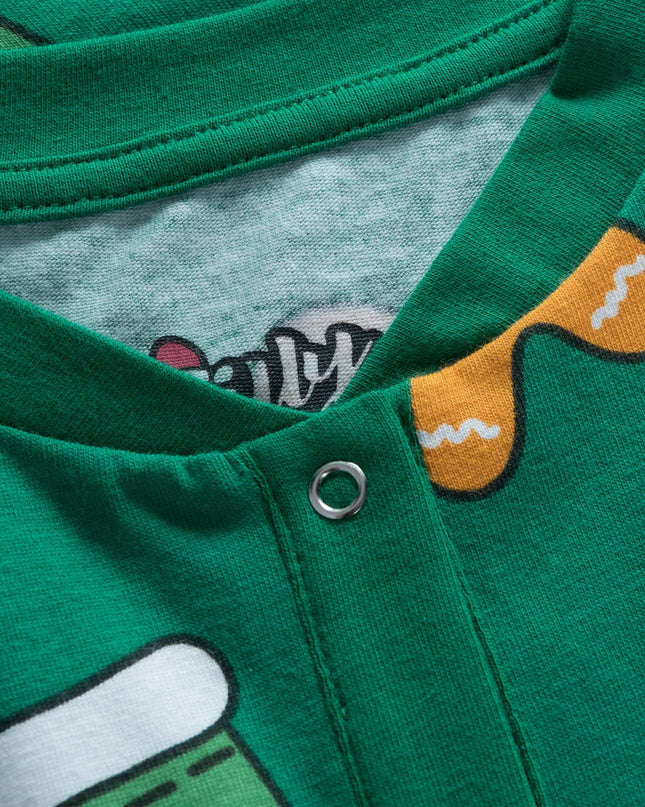 Kids' Green Hohoho Overall Christmas Pajamas