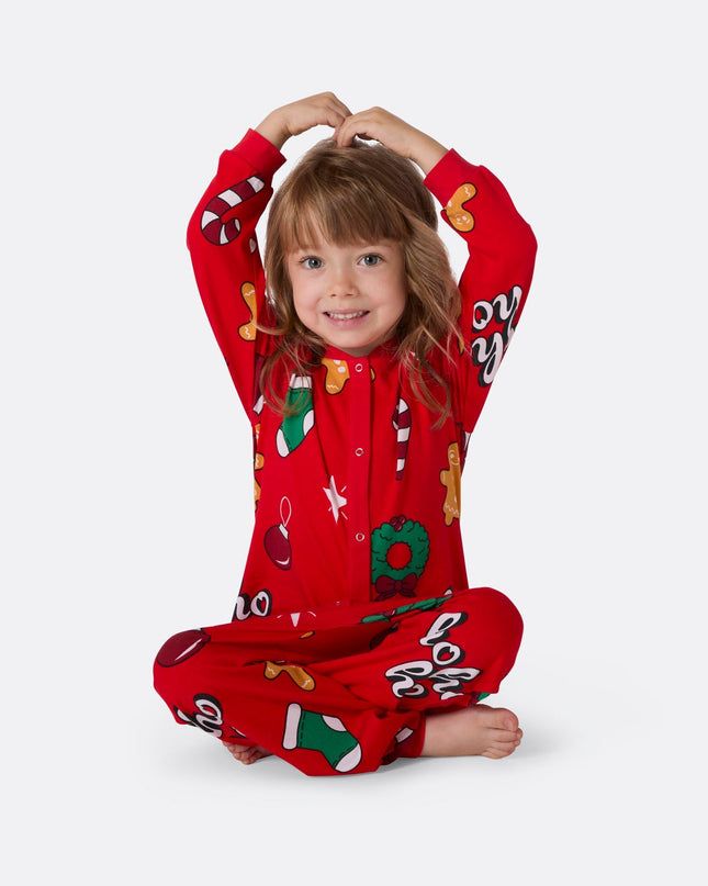 Kids' Red Hohoho Overall Christmas Pyjamas
