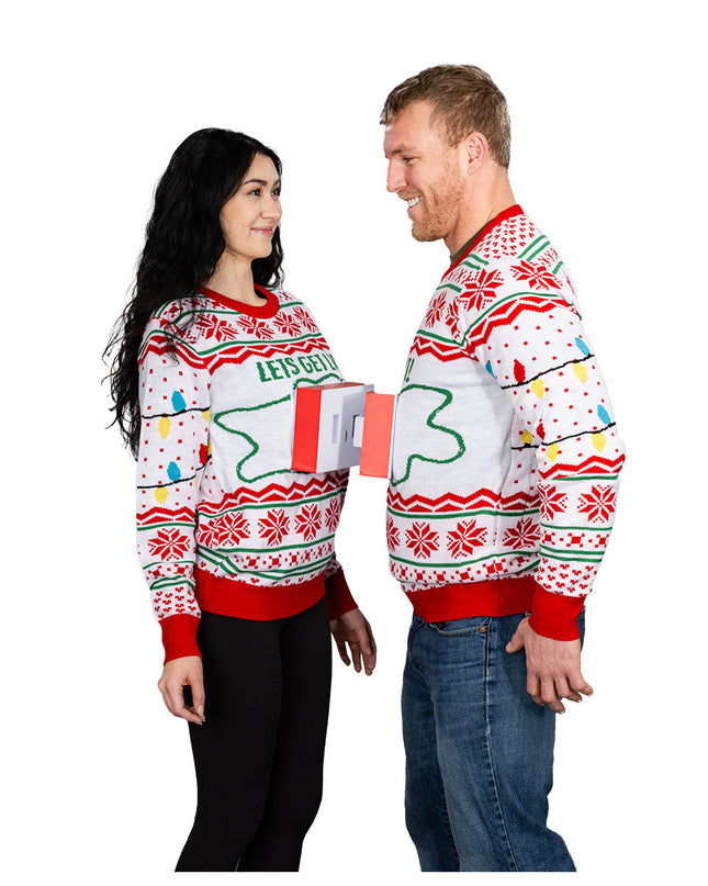 3D Outlet and Plug Couples Ugly Sweater