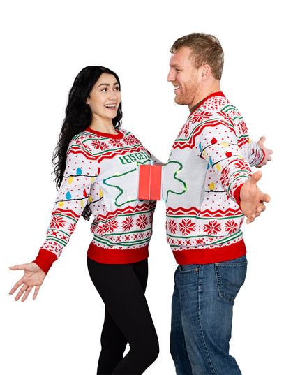 3D Outlet and Plug Couples Ugly Sweater