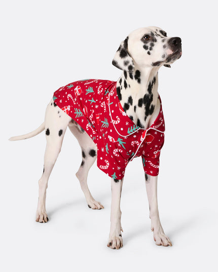 Dogs' Red Christmas Pattern Christmas Pyjamas