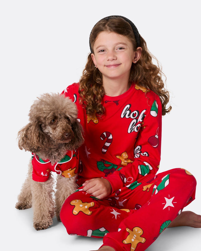 Red Hohoho Christmas Family Pajamas for Holiday Fun