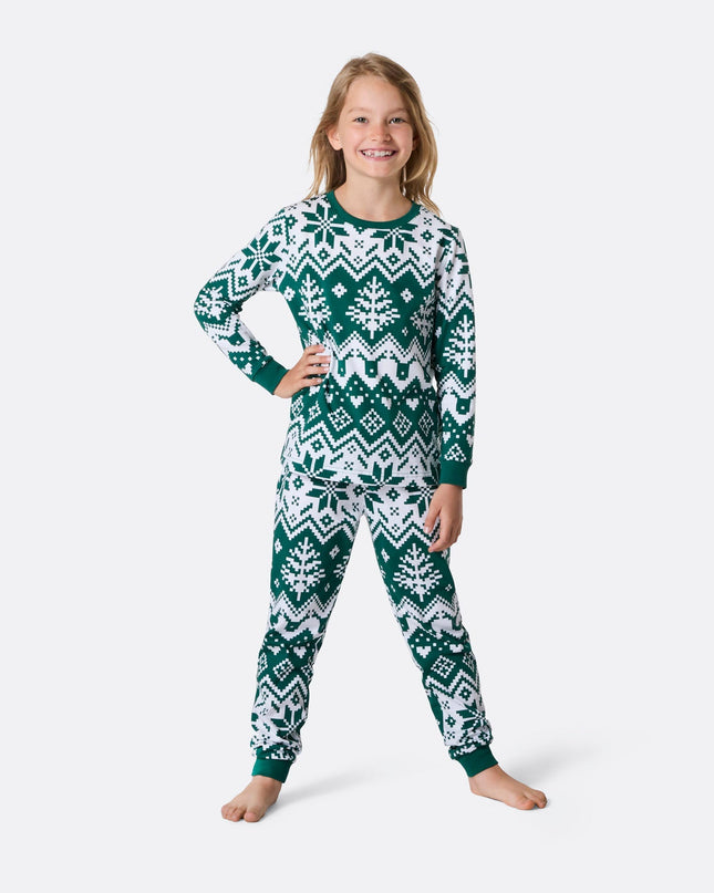 Kids' Green Christmas Knit Christmas Pyjamas