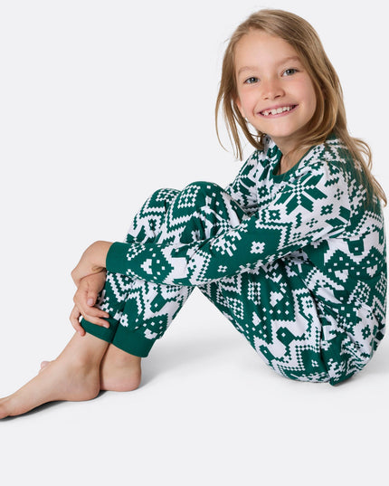 Kids' Green Christmas Knit Christmas Pyjamas