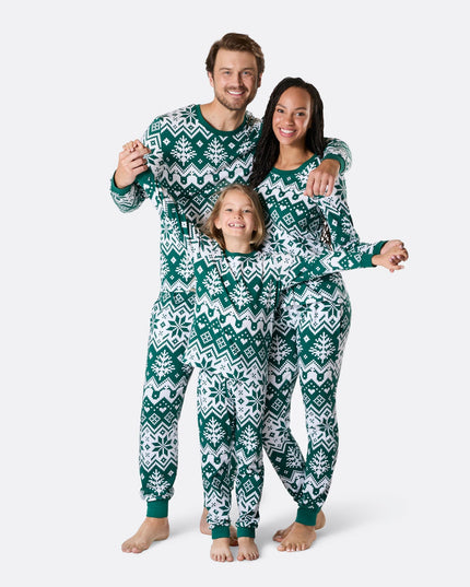 Kids' Green Knit Christmas Pajamas