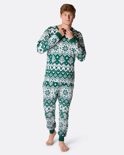 Men's Green Christmas Knit Christmas Pyjamas
