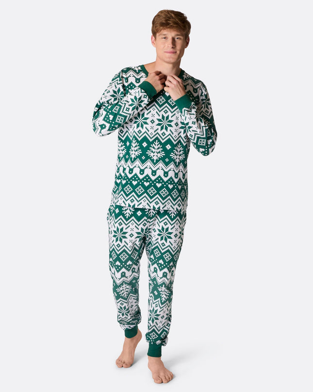 Men's Green Christmas Knit Christmas Pyjamas
