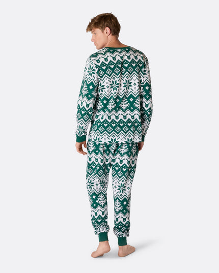 Men's Green Christmas Knit Pyjamas