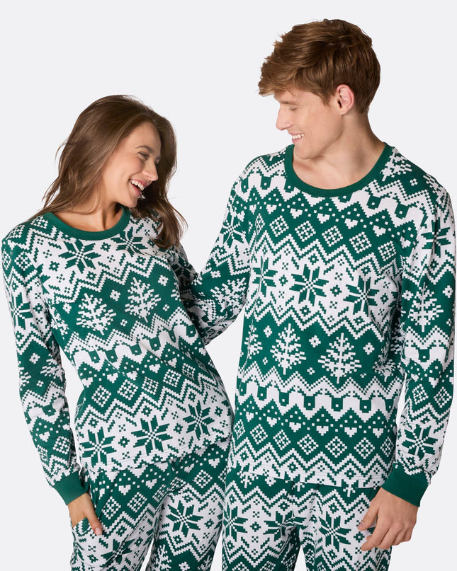 Women's Green Christmas Knit Christmas Pyjamas
