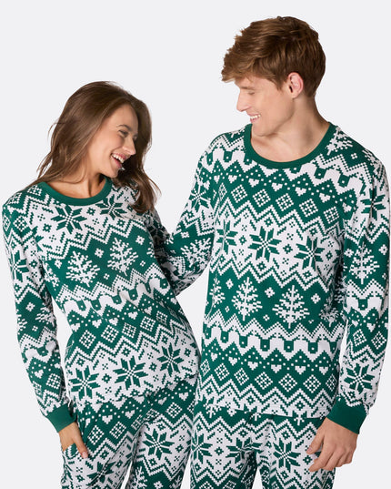 Men's Green Christmas Knit Christmas Pyjamas