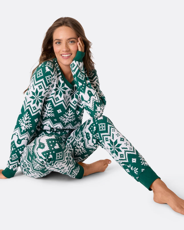 Green Knit Family Christmas Pajamas