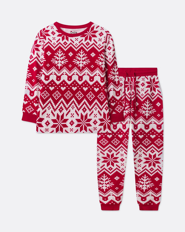 Kids' Red Christmas Knit Christmas Pyjamas