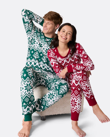 Men's Green Christmas Knit Pyjamas