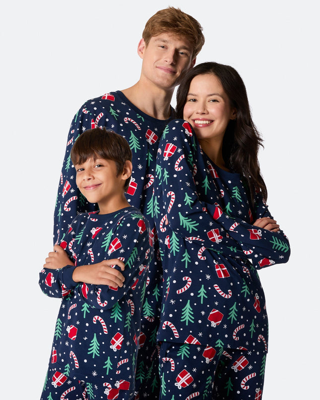 Blue Christmas Pattern Christmas Pyjamas Family