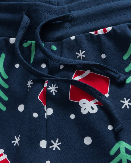 Kids Blue Christmas Pattern Family Pyjamas