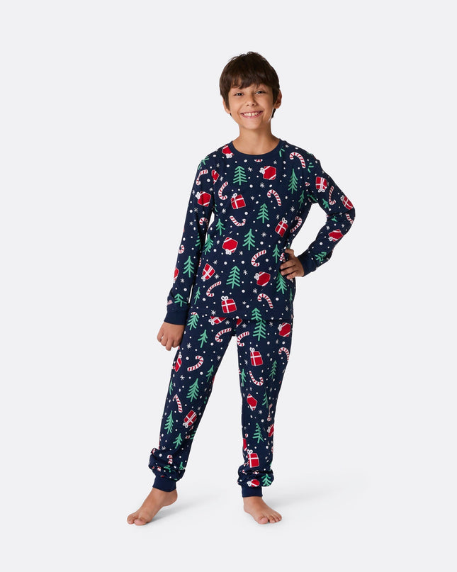 Blue Christmas Pajamas for Kids