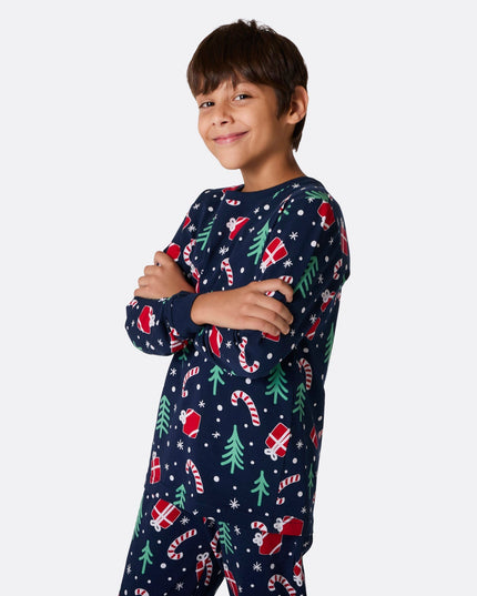 Blue Christmas Pattern Family Pajamas | Cozy Holiday Set