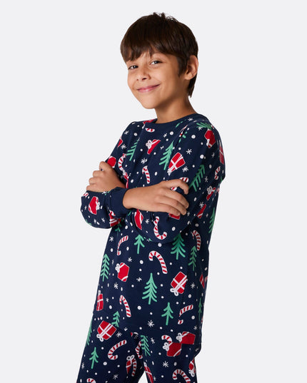 Blue Christmas Pajamas for Kids