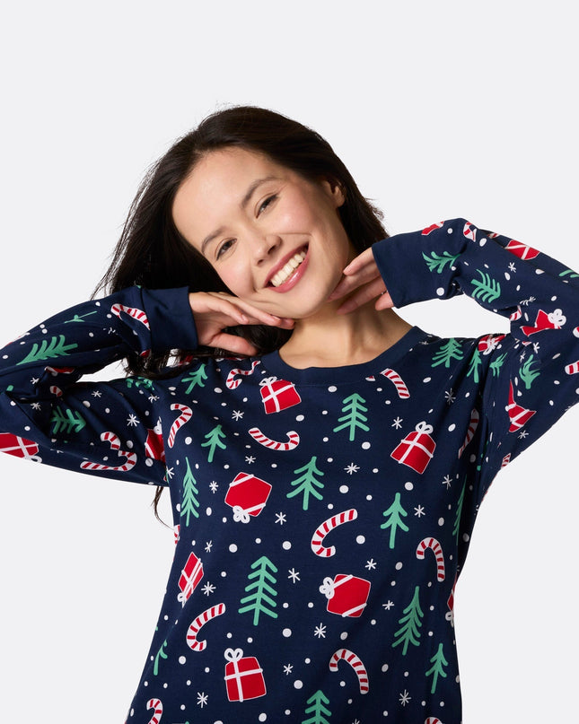 Blue Christmas Pattern Family Pyjamas