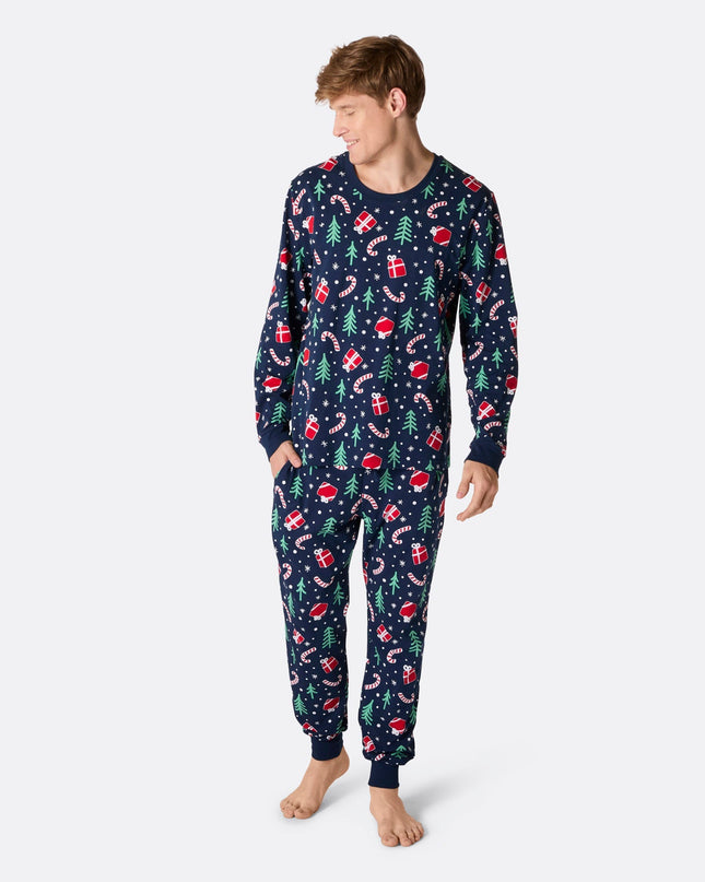Men's Blue Christmas Pattern Christmas Pyjamas