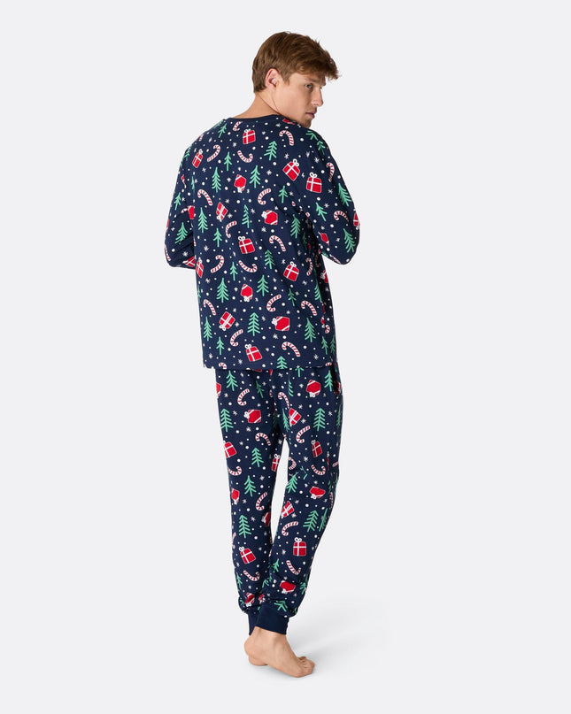 Men's Blue Christmas Pattern Pyjamas
