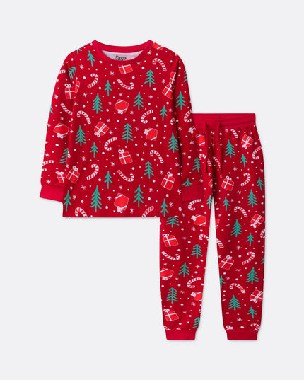Kids' Red Christmas Pattern Pajamas