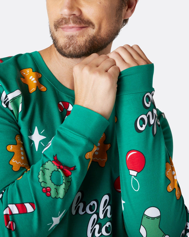Men's Green Hohoho Christmas Pyjamas
