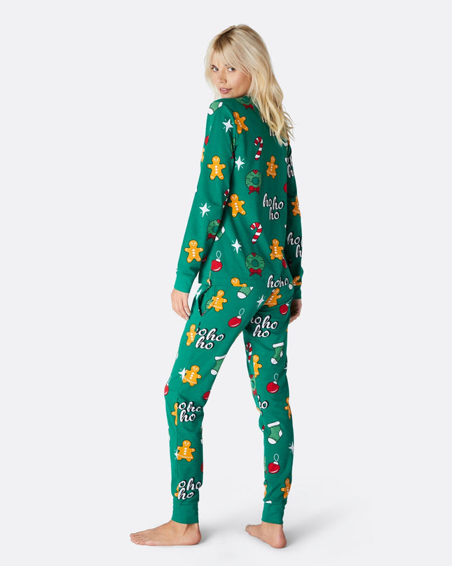 Women's Green Hohoho Christmas Pyjamas