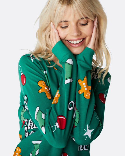 Women's Green Hohoho Christmas Pyjamas