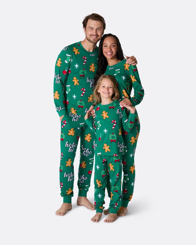 Kids' Green Hohoho Overall Christmas Pyjamas