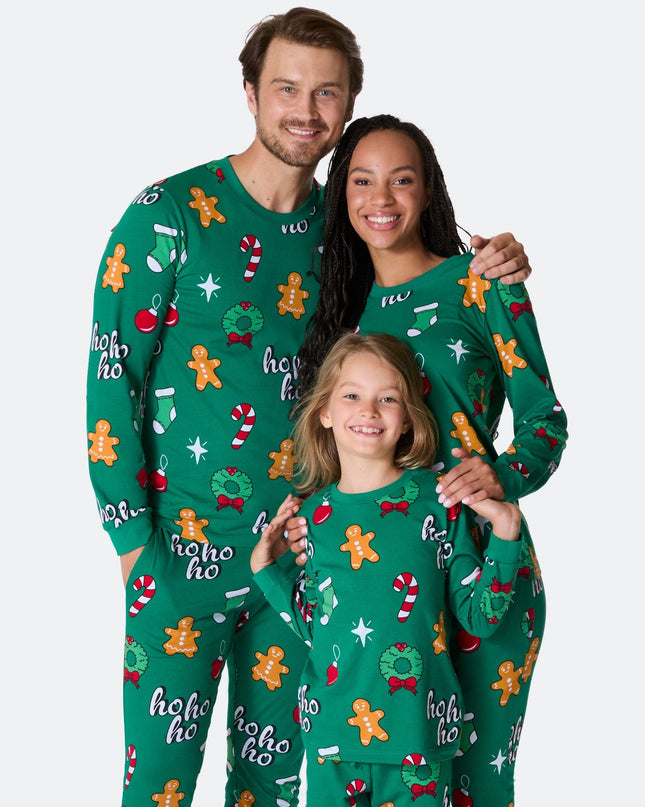 Green Hohoho Family Christmas Pajamas